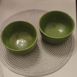 Royal Norfolk Green Ceramic Serving Bowls - Pair